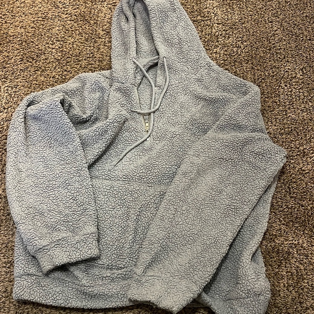 Grey Quarter Zip- Fuzzy
